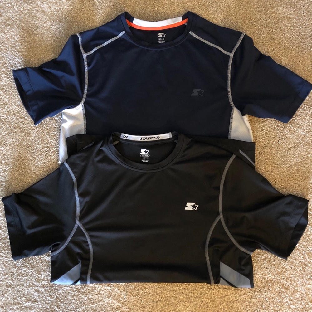 Starter T-Shirts (2) Sz Sm, black,navy